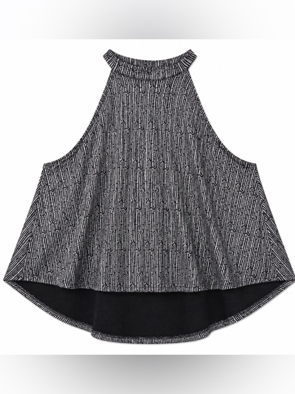 Stella Luce • Black • Silver Shimmer • High-Low Top • XL